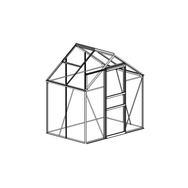 Serra da giardino in alluminio 188x127 cm – pannelli in policarbonato 4 mm – porta scorrevole e finestra tetto – 2,39 m² – SR1912J Foresta