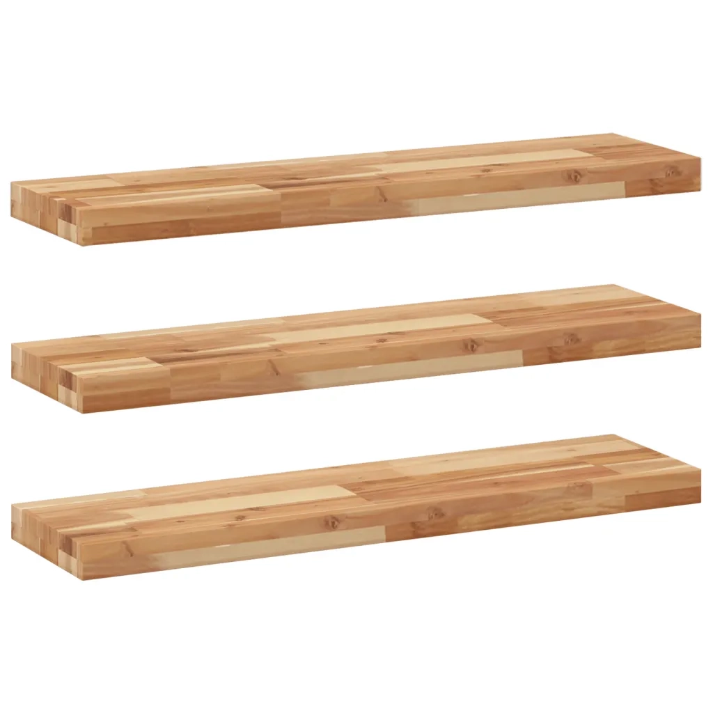 vidaXL Mensole da Parete 3 pz 100x20x4 cm Legno Acacia Rifinito a Olio