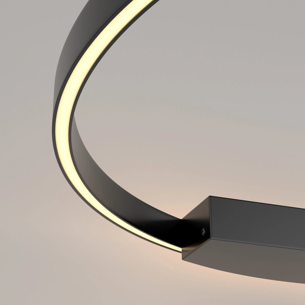 Maytoni applique moderna Rim 1 luce LED integrato nero alluminio