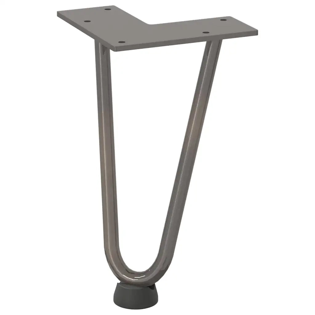 Gambe a forcina per tavolino 4 pz in acciaio naturale 20 cm in acciaio massiccio 4012415