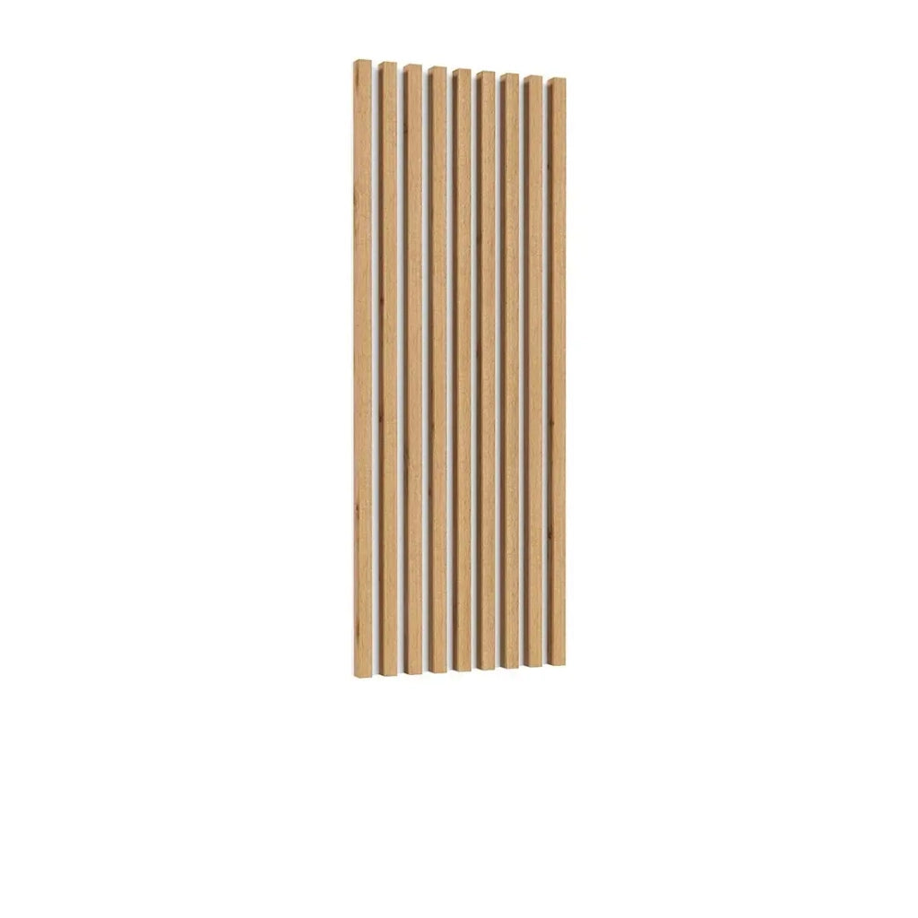 Lamelle murali verticali effetto quercia su supporto fondo bianco collezione CLARA