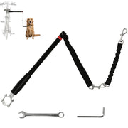 Guinzaglio per Bicicletta Cane 124 cm ¨C zephmum ¨C Nero Acciaio Poliestere