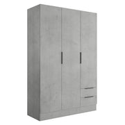 Armadio 3 ante + 2 cassetti cm 120x50 cemento