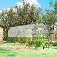 Serra da Giardino, Serra per Pomodori con 4 Archi in Acciaio, Copertura in PVC, 4 x 1.23 x 1.71 m, Trasparente