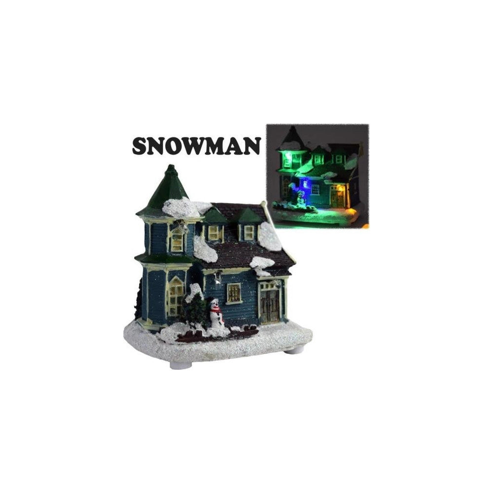 Trade Shop - Casa Natalizia Illuminazione A Led In Poliresina Scena Natale Modello Casuale -