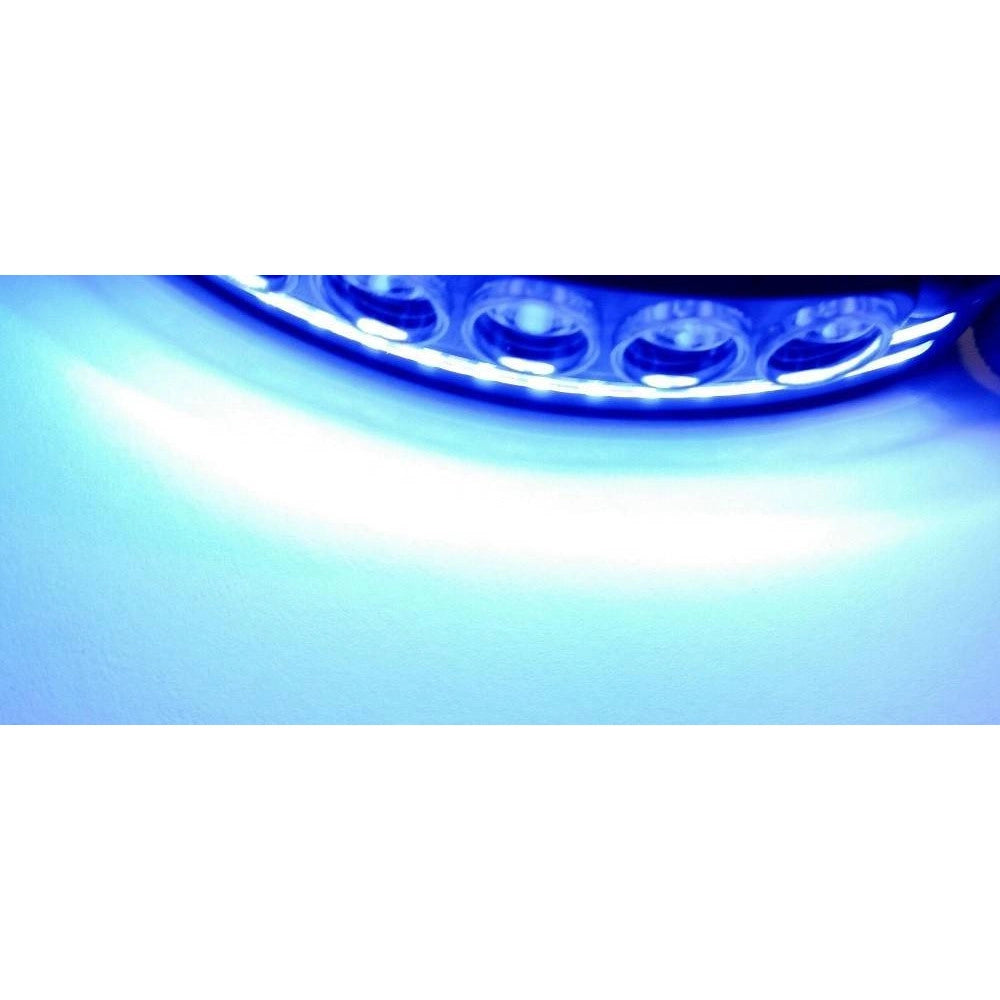 Trade Shop - Torcia Da Testa Frontale Sensore Movimento 68 Led Luce Bianca Rossa Blu -