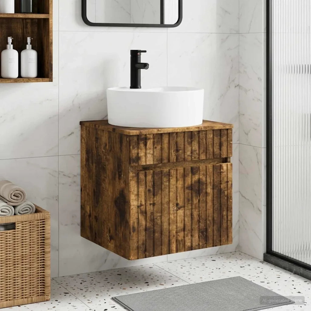 Mobile lavabo da parete Rovere Fumo 49 x 44,5 x 65 cm 890597