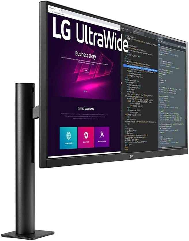 32UN88A - Monitor Ultra HD 4K Ergo da 80 cm (31,5"), pannello IPS, HDR10, base ergonomica), colore: Nero/Bianco