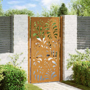 Cancello da giardino 100x175 cm in acciaio corten design ondulato 4100977