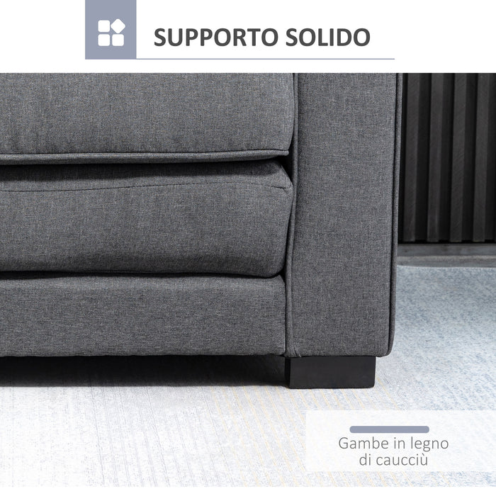 Divano Letto 151x75x85 cm 2 Posti con Imbottitura e Molle in Tessuto Grigio