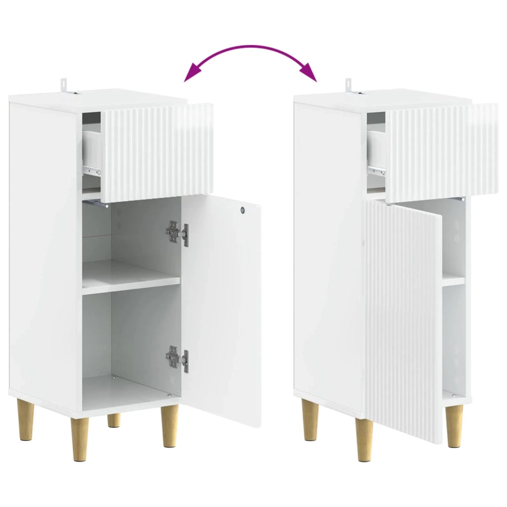 Mobiletto da Bagno ARNHEM Bianco Lucido 30 x 31 x 80 cm 896609