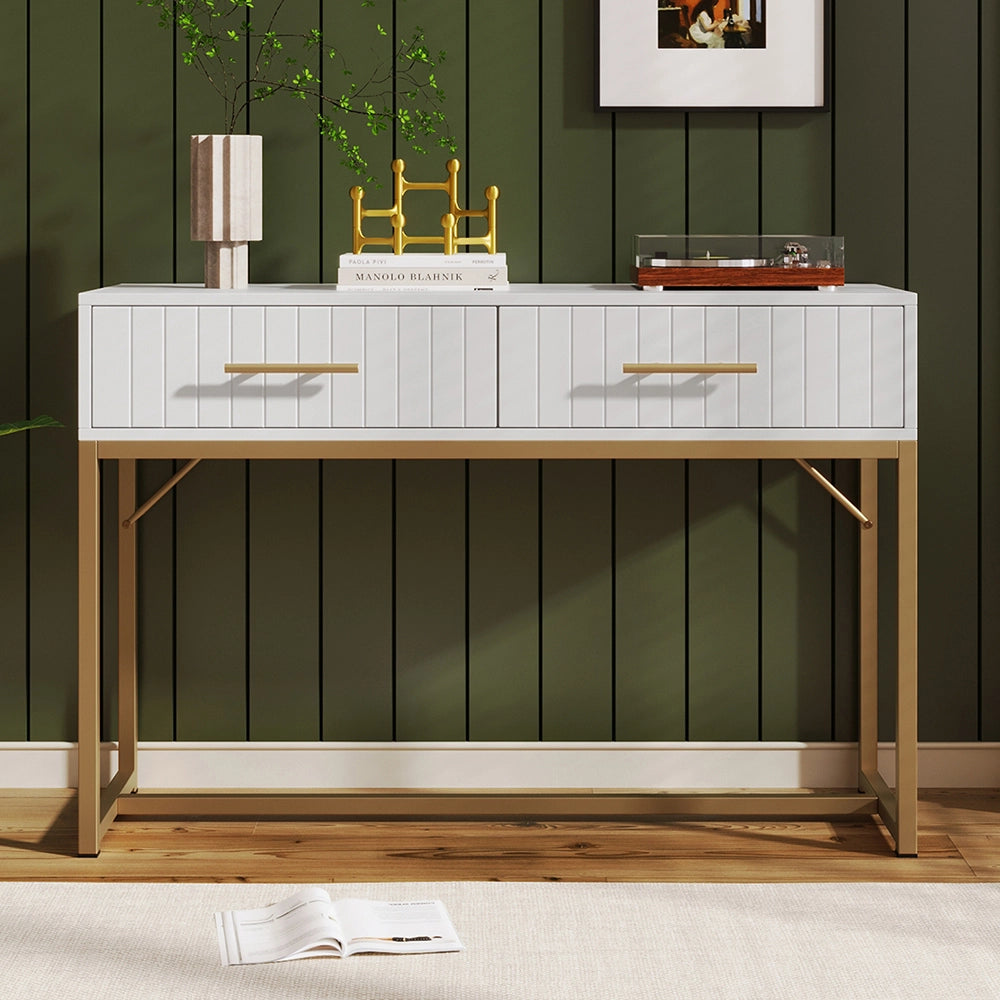 Coiffeuse con 2 cassetti - Xylo - 100x75x45cm - Bianco