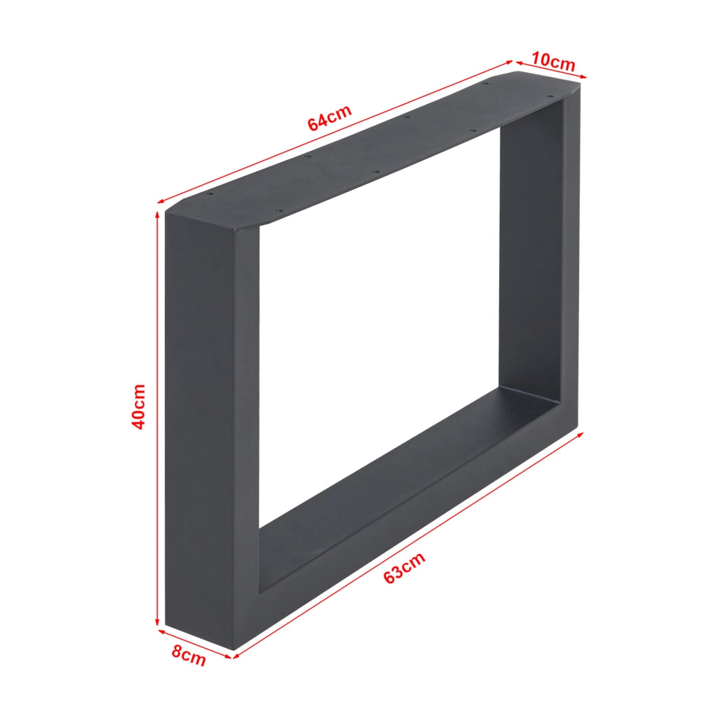 Set di 2 Gambe Rettangolari Makers per Mobili Fai da Te 40 x 64 cm Acciaio Nero [en.casa]