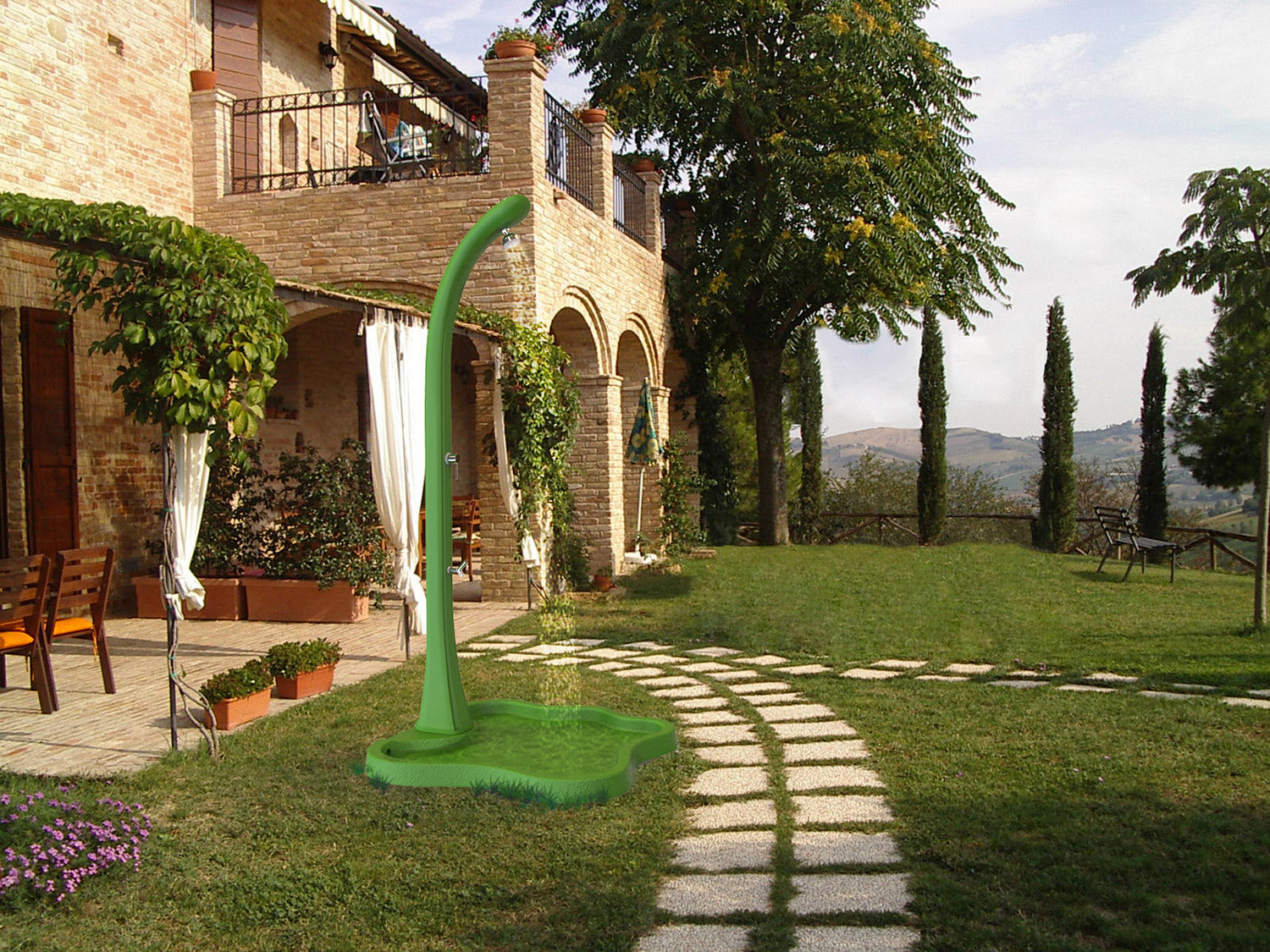 Piatto Doccia da Esterno Giardino in Polietilene HD Arkema Lake Dove Grey