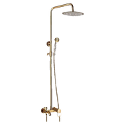 JANA | Set doccia premium in acciaio inox oro lucido | Miscelatore doccia di design | Miscelatore doccia completo di doccetta