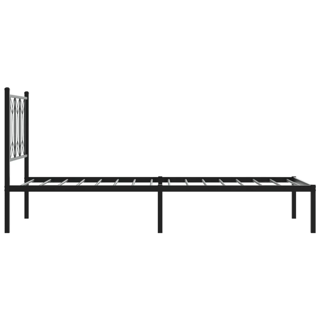 Giroletto con Testiera-Struttura Letto con testiera in Metallo Nero 75x190 cm 668355