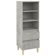Credenza-Buffet-Armadio da cucina Grigio Cemento 40x36x110 cm in Legno Multistrato 756924