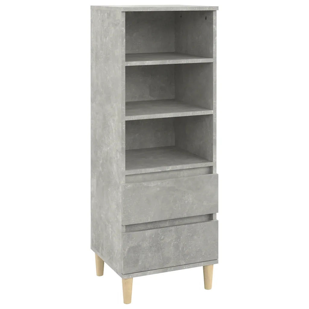 Credenza-Buffet-Armadio da cucina Grigio Cemento 40x36x110 cm in Legno Multistrato 756924