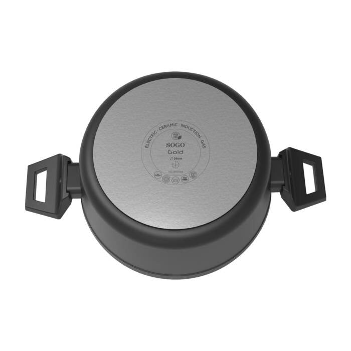 Casseruola alta antiaderente con coperchio vetro, diametro 28cm alluminio forjato, induzione gas elettrico - SOGO