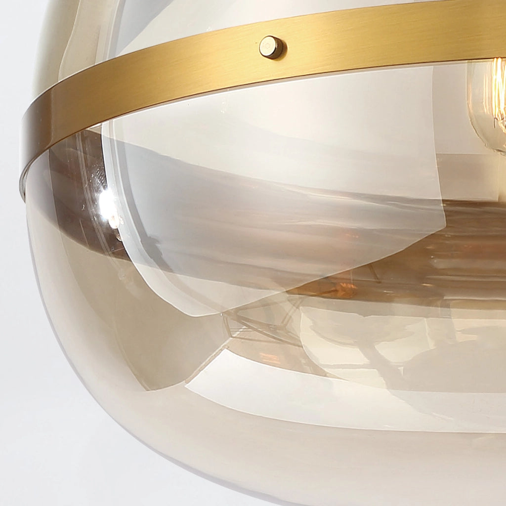 Lampada a sospensione Nottingham oro ambra vetro Ø51 3xE27