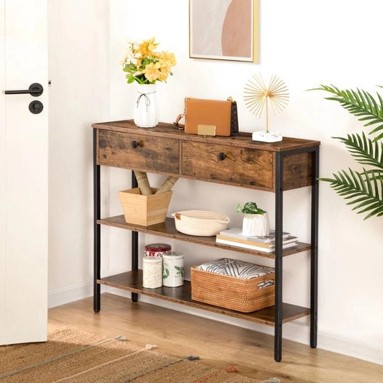 Console da tavolo con apertura - Tavolo da parete con apertura - Console da parete - 100x80x24 cm - Miele