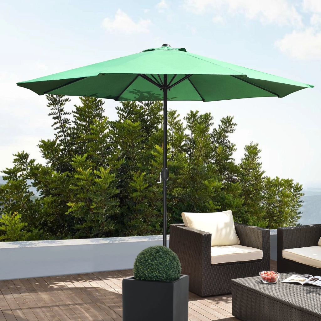 Ombrellone da Giardino Budapest con Palo Centrale e Meccanismo a Manovella 230 x Ø300 cm Verde casa.pro
