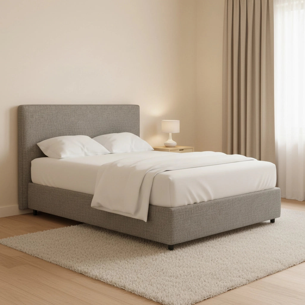 Harlow, Letto Piazza e Mezza Sfoderabile Made in Italy, Grigio Cenere