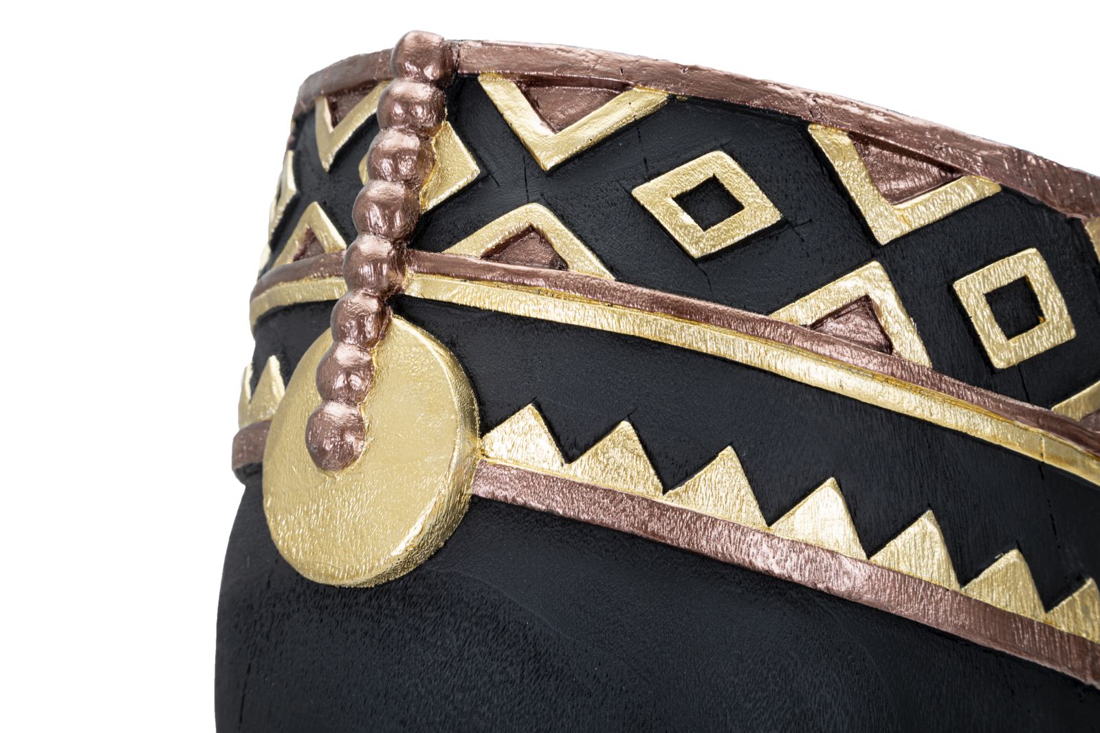 Statua Uomo Masai 25x56x25 cm in Poliresina Nero/Oro