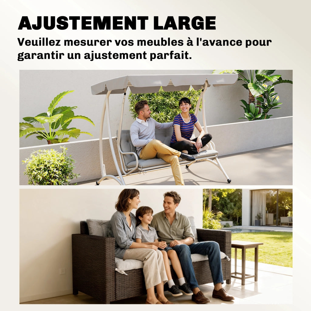 Cuscino per divano da giardino 3 posti ¨C zephmum ¨C 150x98x8 cm grigio chiaro