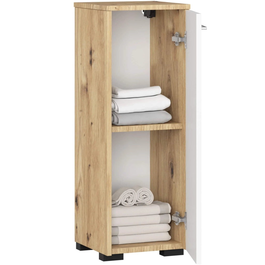 Mobile bagno AKORD Sonoma Artisan 30 cm 1 anta inserto frontale Bianco 30x30x85 cm