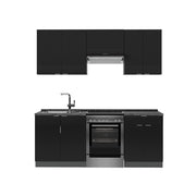 Cucina componibile Fame-Line Nero rigato/Antracite 200 cm, PL Antracite Vicco