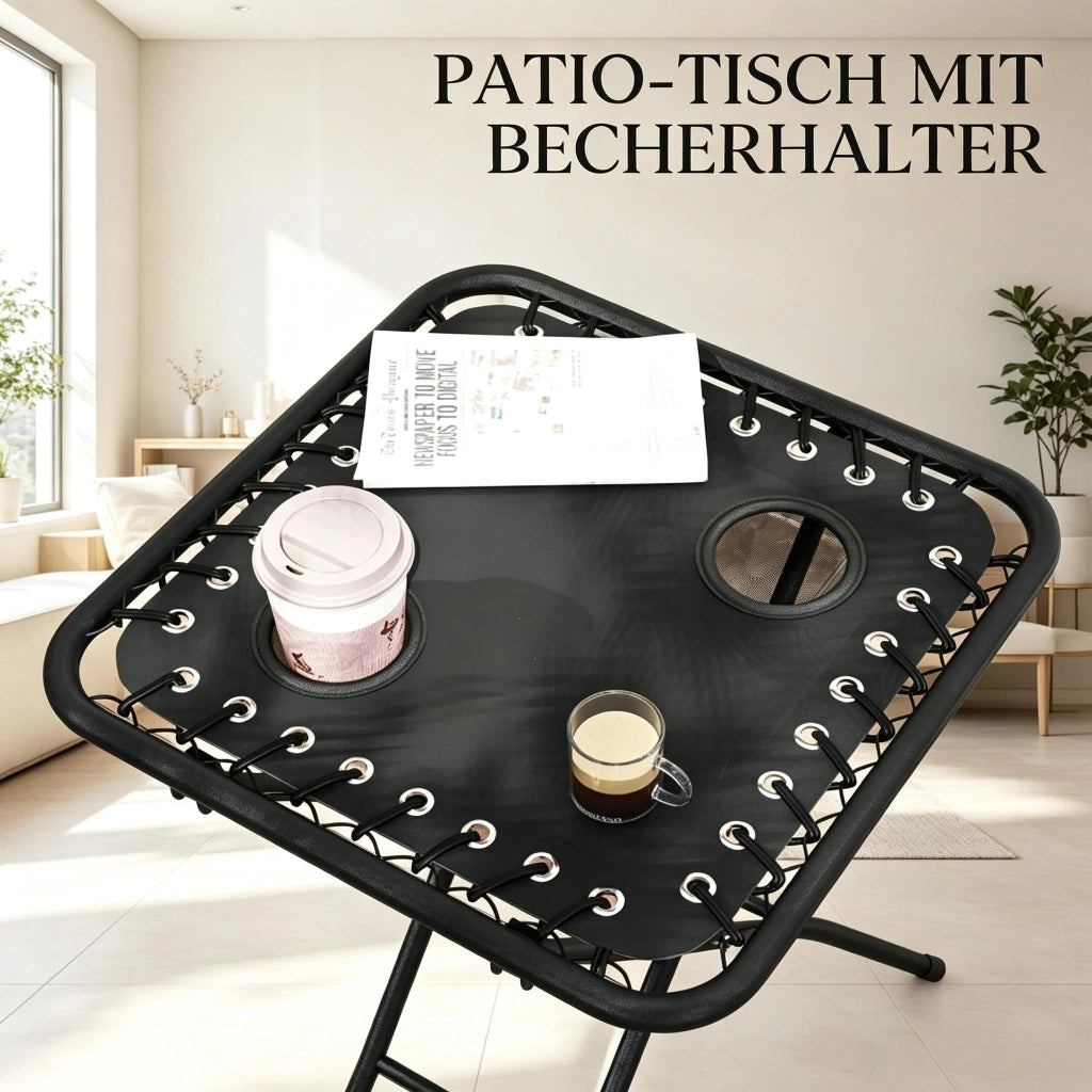SDRAIO PIEGHEVOLE Set da 2 pezzi con tavolino 47x47x54 cm Nero
