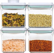 Contenitori aerei a chiusura ermetica 4 in 1 - contenitore a stack per cereali - organizzazione del magazzino - cereali snack zucchero caffè