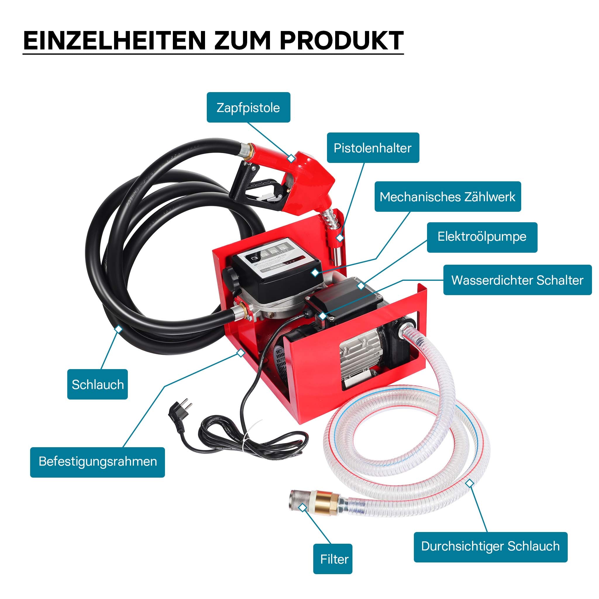 Distributore diesel gasolio con pompa autoadescante 230V/750W 80 l/min e pistola