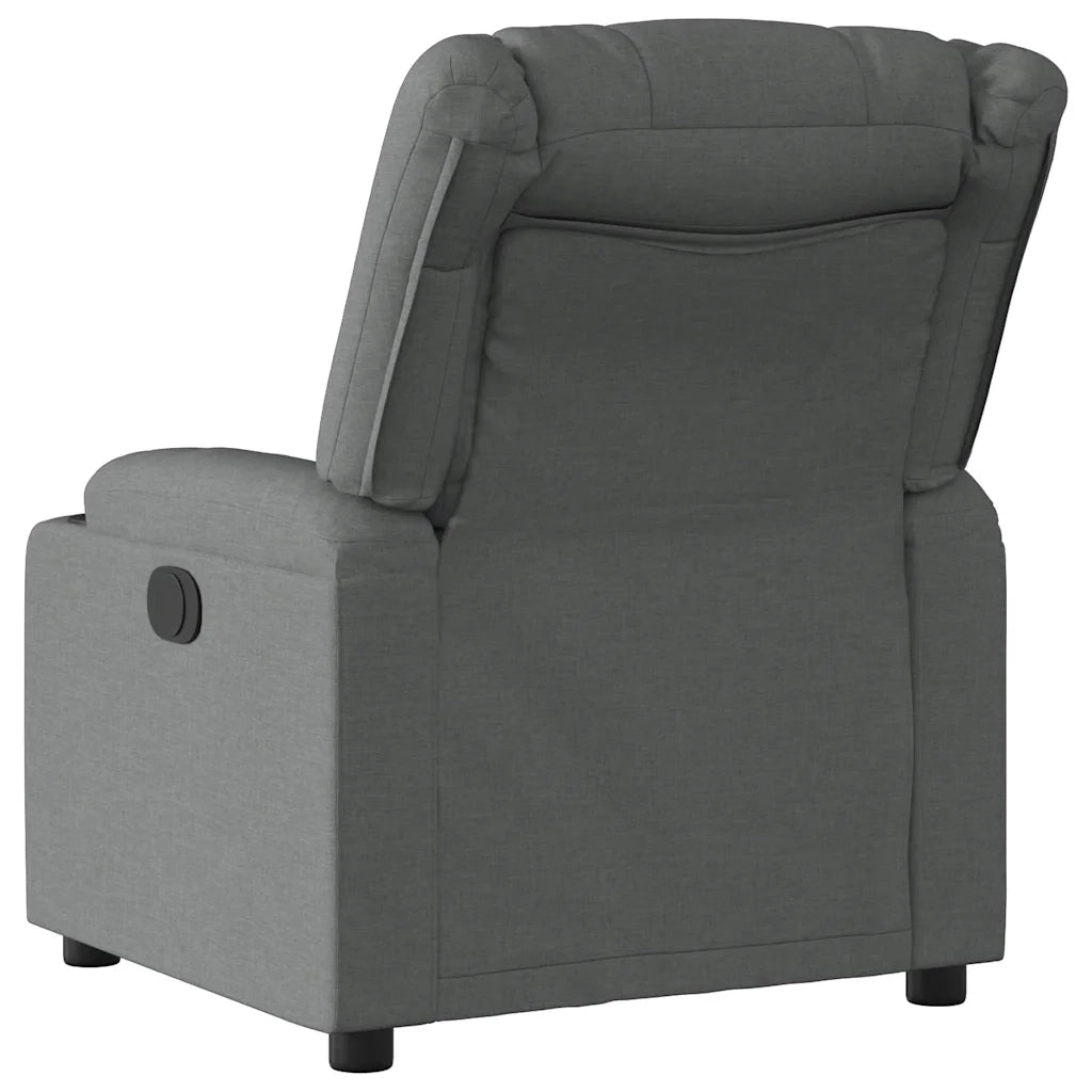 Poltrona | Sedia Relax Elettrica Reclinabile Grigio Scuro in Tessuto