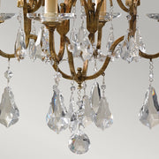 Lampadario Classico Valentina Acciaio Bronzo Ossidato Vetro 4 Luci E14