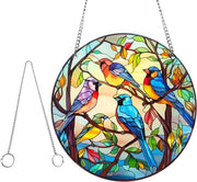 Decorazione di stanza con ombrellone a strisce bianche e nere per uccello – ornamento per finestra e parete – dipinto acrilico – decorazione per giardino da appendere per Natale – decorazione per salotto