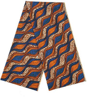 Tessuto Waxprint 6 Metri - Polyester Africano - Multifunzionale - Abbigliamento/DIY - Sostenibile - Disegno Geometrico - Tessuti