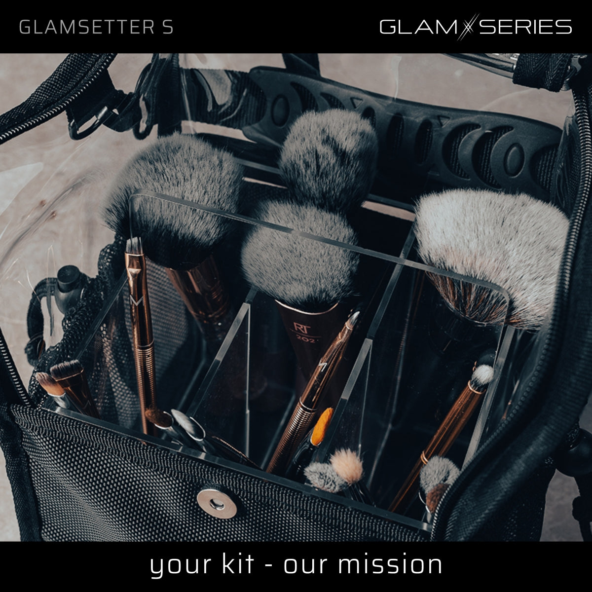 GlamSeries GlamSetter S Borsa per trucco 175 x 165 x 230 mm, beauty case trasparente con diverse opzioni di trasporto