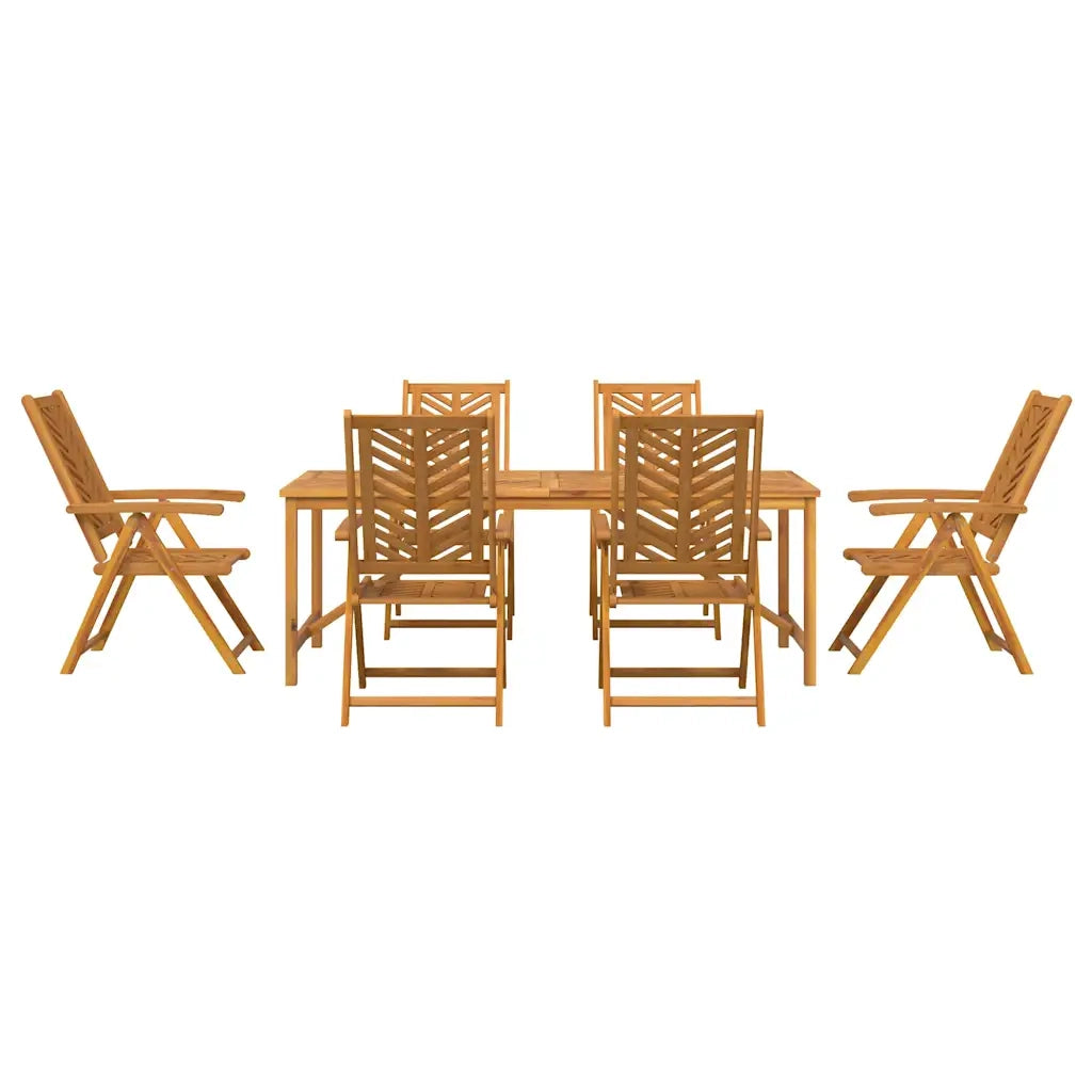 Set da Pranzo per Giardino 7 pcs Marrone 3154125