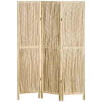Paravento da Interno Pieghevole a 3 Ante a Spina di Pesce in Legno, 120x1.6x170 cm