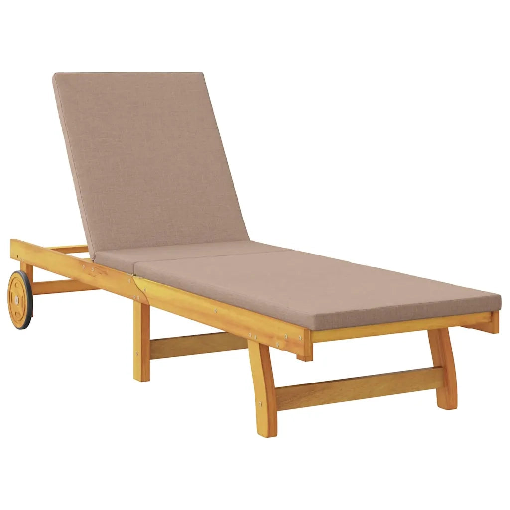 Lettino da sole con cuscino Talpa Legno di Acacia Massello 3407702