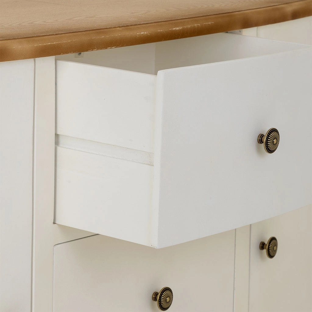 Credenza in legno bianco 150x37x114,5h cm