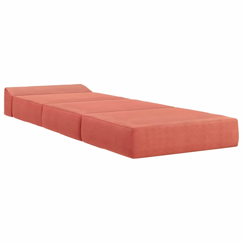 Divano Letto Pieghevole Rosso Arancio 200 x 70 x 15 cm