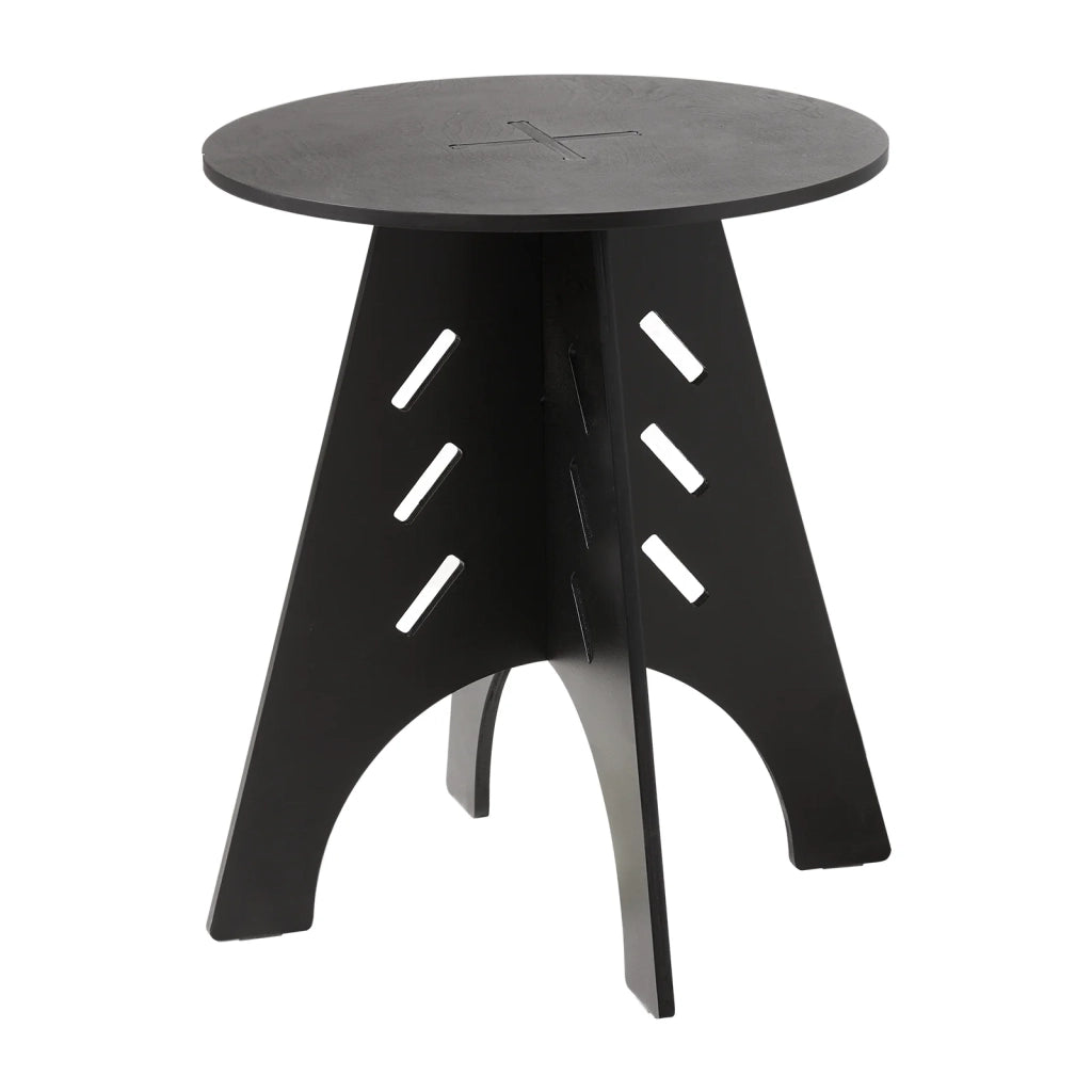 Tavolino Basso Da Salotto Tavolino Laterale Tavolino Da Soggiorno Nero Φ46.5x54.5cm HFBT01-SCH