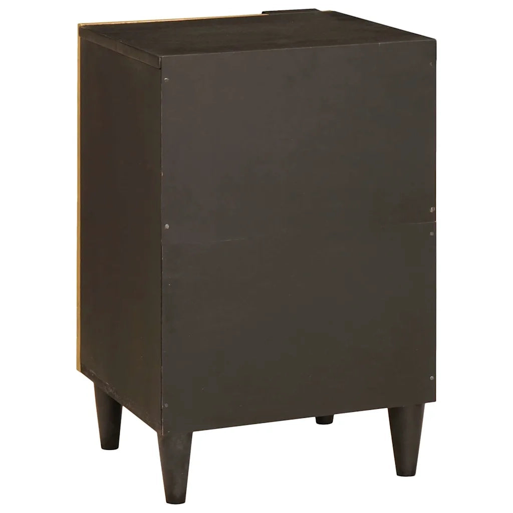 vidaXL Mobile da Bagno con lo scaffale Nero e Oro 38 x 33 x 58 cm