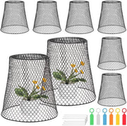 Decora 10-pack di orologi da giardino in metallo, protezioni per piante in metallo con tubo di vapore per la protezione delle piante, calzature per piante in metallo con piede in terra e etichetta (nero)