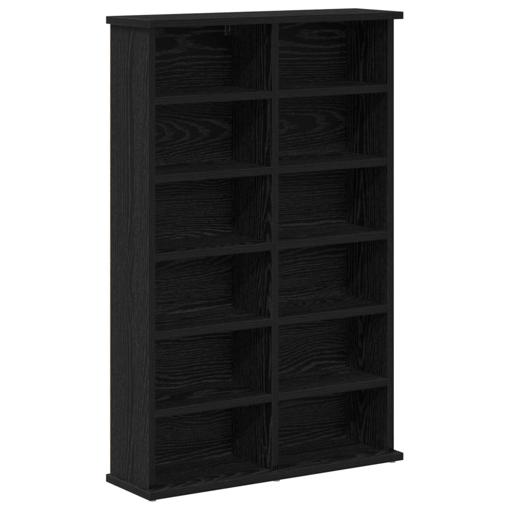 Mobile per CD 2 pz Rovere Nero 60 x 17 x 92 cm 8012733