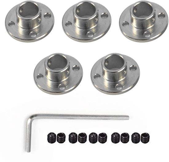Connettore a flangia rigida - 5 pezzi - Flangia per tubi - Viti di fissaggio M3 - Acciaio di alta qualità - Diametro interno 8 mm - Connettore a flangia