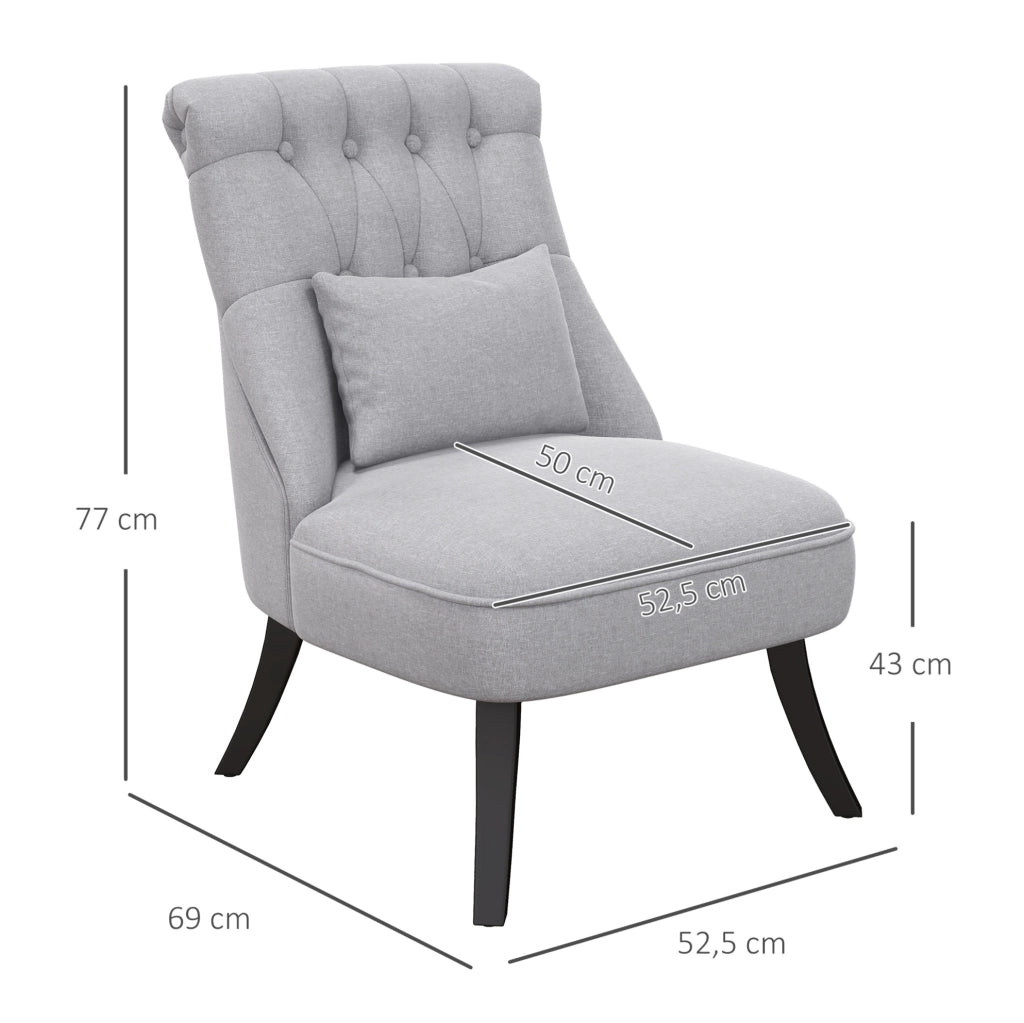 Poltrona relax vintage grigia in lino con cuscino lombare